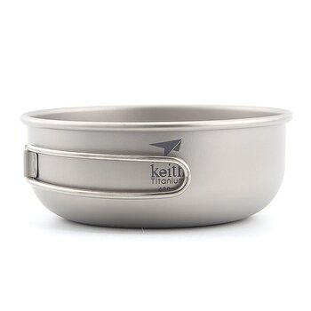 Титанова миска Keith, 300 мл 600 мл, надлегка, кемпінговий посуд, миски для пікніка, портативна, складна ручка (Ti5324-400 мл)