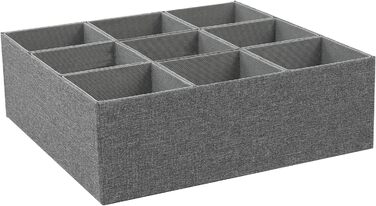 Органайзер для краваток, складний нетканий органайзер з 9 відділеннями для ременів, краваток, шкарпеток, спідньої білизни в шафі (СІРИЙ)