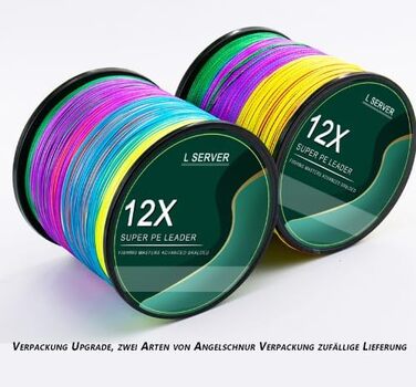 Волосінь LPATTERN - 500 м/1000 м, 12-ниткова плетена волосінь з поліетилену (діаметр 0,14 мм-0,60 мм міцність на розрив 12,6 кг-81 кг), 500 м - різнокольорова, 4,0/0,32 мм/29,5 кг