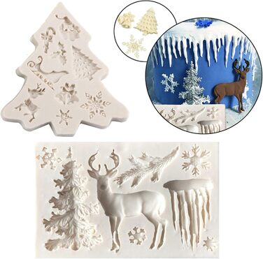 Набір із 2 силіконових форм для випічки на різдво TheStriven