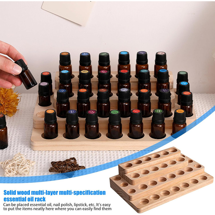 Дерев&39яна підставка для ефірних олій HOMURY з 30 отворами, коробка для зберігання ефірних олій, контейнер для зберігання ефірних олій, подарункова коробка для ароматичних олій, ефірних олій, лаку для нігтів