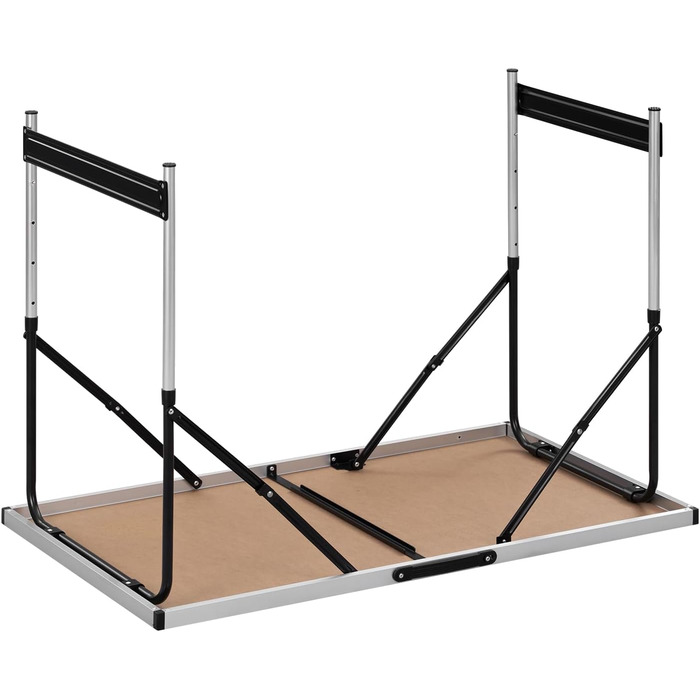 Туристичний стіл, алюмінієвий розкладний стіл, регульована висота, 100x60x73-94 см, розкладний стіл для пікніка, стільниця з МДФ, дуб, 100 x 60 см