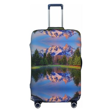 Чохол для валізи BAFAFA Schneeberg з принтом, еластичний захист від подряпин та пилу для багажу, чорний, розмір 80