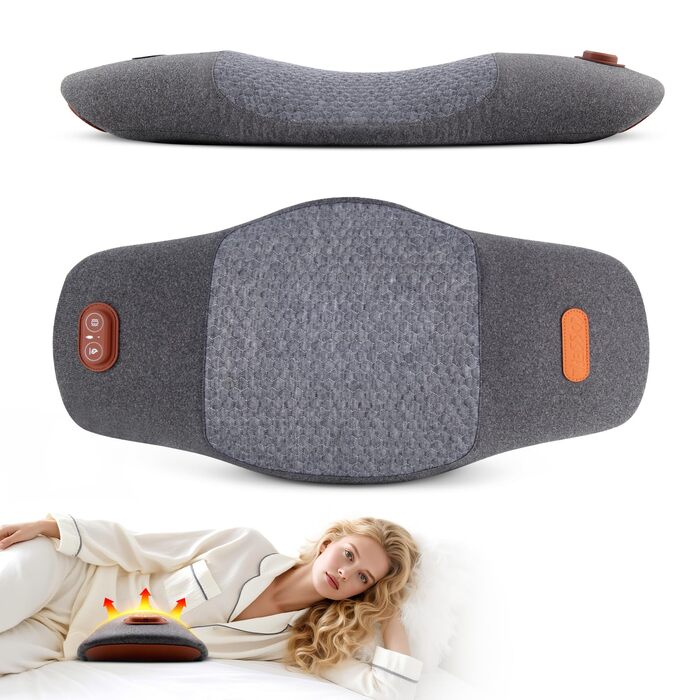 Електрична подушка для поперекової підтримки з підігрівом та вібраційним масажем, ортопедична подушка з піни з ефектом пам&39яті підтримка попереку при болях у спині, для офісного крісла, автомобіля, ліжка та дивана