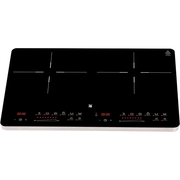 Подвійна індукційна варильна поверхня WMF Kult X 2 плити, конфорка до 28 см, 2 конфорки, 8 рівнів, розпізнавання каструлі, сенсорний дисплей, склокераміка, функція таймера, 3500 Вт одинарна