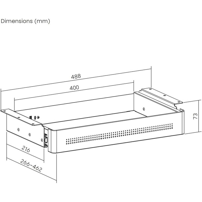 Мала шухляда під столом із функцією завантаження шухляда під столом металева шухляда під столом, що замикається шухляда під столом з комплектом ключів розміри 40 x 26,6 x 7,3 см (400 x 266 мм)