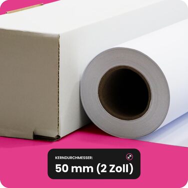 Рулони плотерного паперу, білого, 80 г, 610 мм x 50 м, 50 мм, 2-дюймовий сердечник, матові рулони для малювання, стандартний струменевий рулон для широкоформатних принтерів, копіювальних апаратів, креслень, технічних креслень, інженерного паперу, CAD, 610