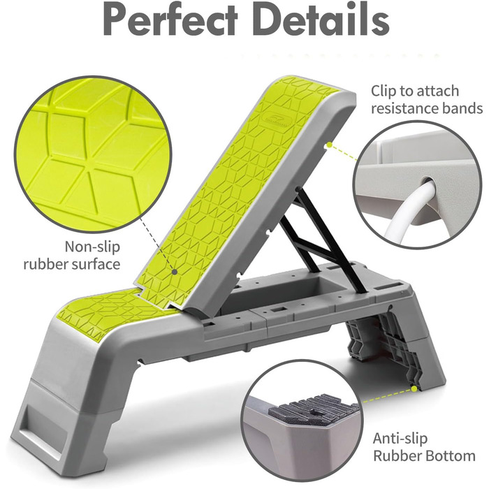 Багатофункціональна аеробна дека з шнуровою платформою для тренувань Регульована лава для гантелей Велотренажерна лава Професійне фітнес-обладнання для домашнього тренажерного залу Зелений