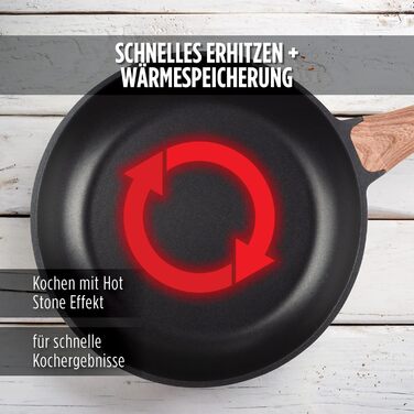 Професійна сковорода ROSMARINO 28 см - Сковорода з покриттям з відмінним розподілом тепла та теплопродуктивністю для індукційних т