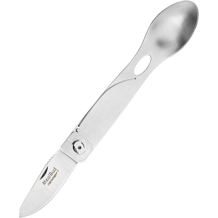 Набір столових приборів для кемпінгу TONIFE MealBud 3 в 1 включає ніж, виделку та ложку, портативні столові прибори для кемпінгу з нейлоновою сумкою для зберігання, столові прибори з нержавіючої сталі для подорожей та кемпінгу