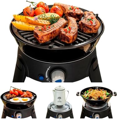 Гриль для кемпінгу Safari Chef 30 LP - 50mBar - Газовий гриль для кемпінгу - Сталь, алюміній і пластик - Газова плита для кемпінгу