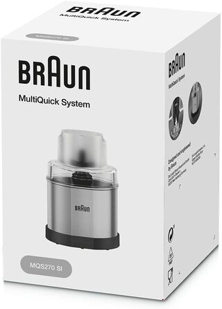 Насадка для побутової кавомолки та спецій Braun MQS 270 SI з системою EasyClick Plus - Аксесуари для побутового ручного блендера Braun MultiQuick 7 and 9, срібло