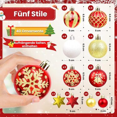 Набір із 40 предметів різдвяних кульок YUEJIDZ