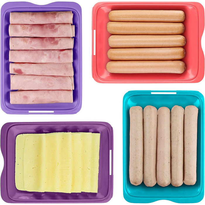 Високоякісні коробки для штабелювання TATAY з підносом для подачі, коробки для зберігання в холодильнику (8 різних кольорів) 8 кольорів