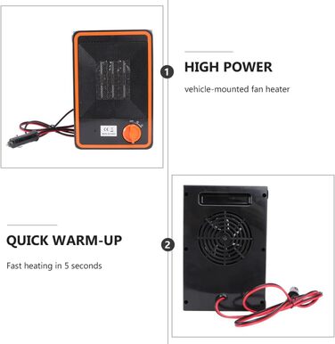Електричний автомобільний обігрівач Hemobllo, обігрівач для транспортного засобу, швидкий нагрів, тиха робота, безпечний корпус, легке встановлення, енергоефективний, аксесуар для автомобіля