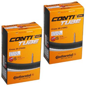 Камера велосипедна Continental Cross 28 (700x32-42c), Presta (французький ніпель), 42 мм, чорна