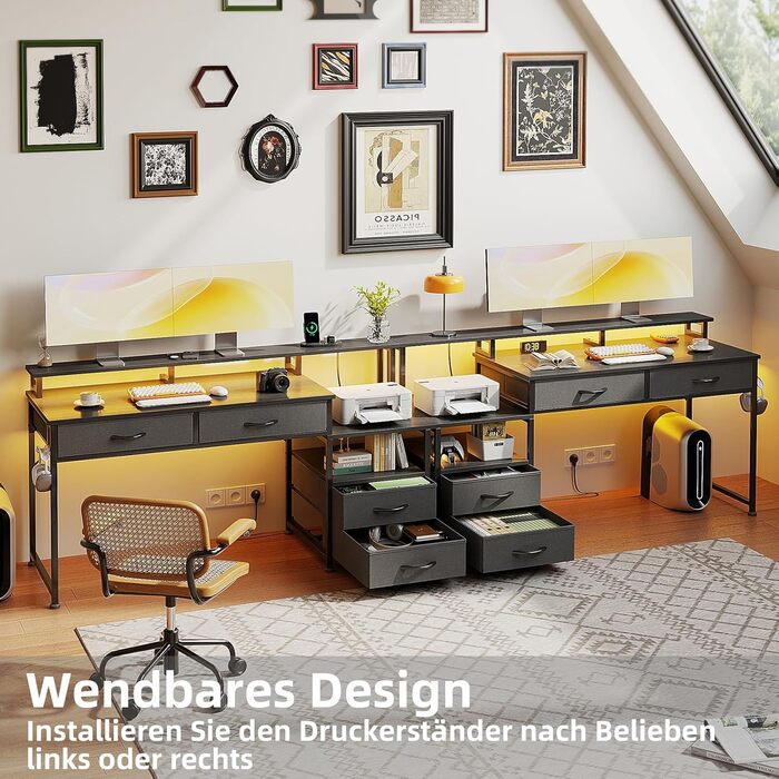 Письмовий стіл MUTUN з 4 шухлядами та тримачем для навушників