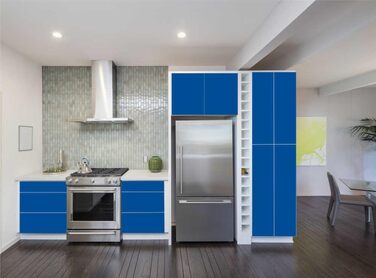 Наклейки Меблі та кухонні шафи 31.5x300см - MATT - Фольга Високоякісний ПВХ клей для кухні Фольгований меблевий водонепроникний шаф Самоклеюча фольга Кухонна фольга Декоративна фольга Меблева фольга - коричнева (057-Traffic Blue)