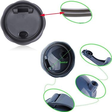 Запчастини для NutriBullet, 2 чашки по 0,9 л, 2 відкидні кришки, 2 прокладки та щітка для чищення для NutriBullet 600 Вт та 900 Вт (7 шт. )