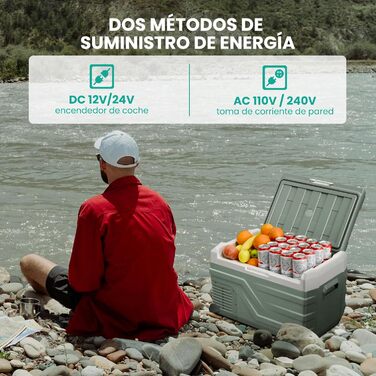 Портативний електричний холодильник, 35 л, автомобільний холодильник 12/24 В постійного струму 100 240 Вольт змінного струму порта