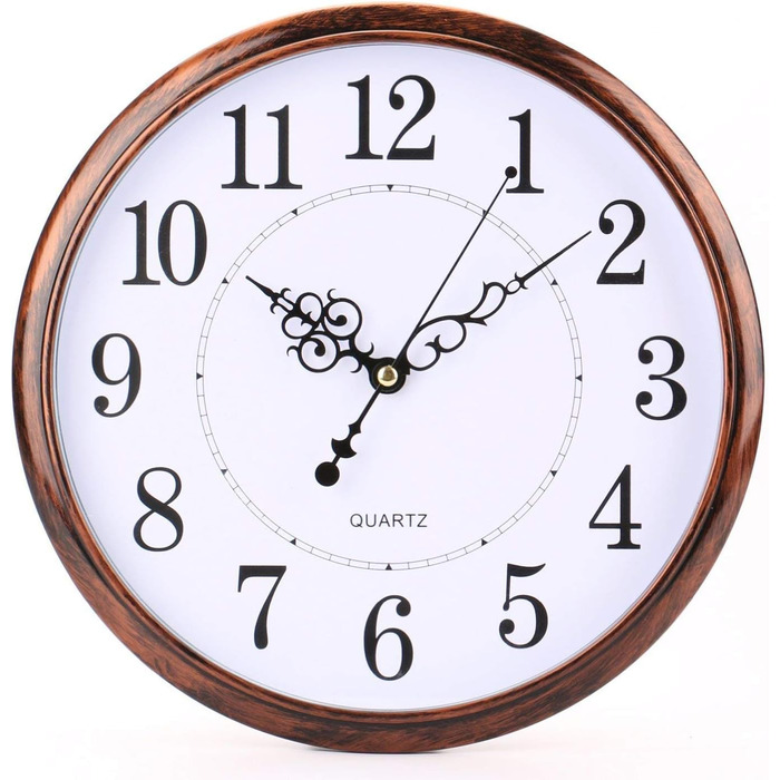 Настінний годинник Tosnail 12 дюймів без звуку цокання, ретро вінтажний стиль, на батарейках, прикраса для вітальні, дому, кухні,