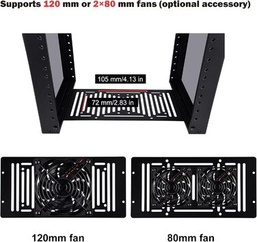 Дюймова серверна шафа, міні-стійка глибиною 200 мм з полицею та заглушкою, для NAS, AV та мережевого обладнання (чорна), 1, 8U 10-
