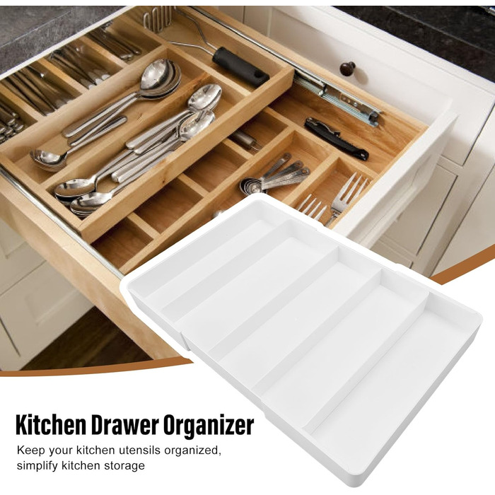 Роздільники для шухляд з ABS-пластику, універсальний органайзер для шухляд, простий дизайн для кухні, спальні та офісу - міцне сховище, проста організація, практичність для