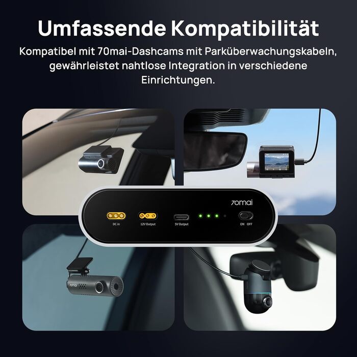 Акумуляторний блок для відеореєстратора BL96NNX 70 мАй, резервне живлення LiFePO4 ємністю 96 Втгод з функцією паркування до 30 годин, захист від зниження напруги, вихід XT30USB-C, 7-ступінчастий захист BMS (зарядка блоку запобіжників)