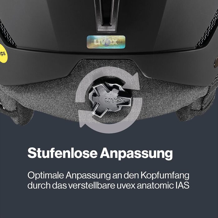 Міцний лижний шолом для чоловіків та жінок - індивідуальне регулювання розміру - оптимізована вентиляція, чорний матовий, 54-58 см