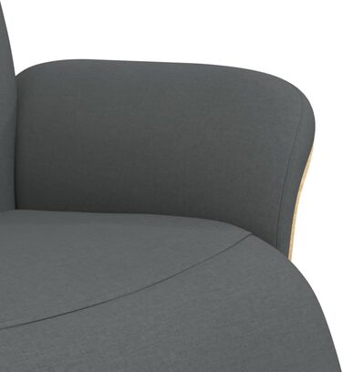 Крісло-реклайнер vidaXL, обертове крісло зі спинкою та підставкою для ніг, крісло для телевізора з функцією відкидання, шезлонг, м&39яке крісло, темно-сіра тканина