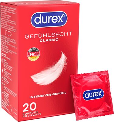 Презервативи Durex Real Feel Classic, тонкі, змащені, прозорі, 20 шт