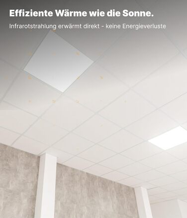 Інфрачервоний обігрівач VIESTA CF 6060 см 360 Вт з термостатом TH12 Карбоново-кристалічна нагрівальна панель для стін, стелі та підвісних стель 60x60 см Plus TH12