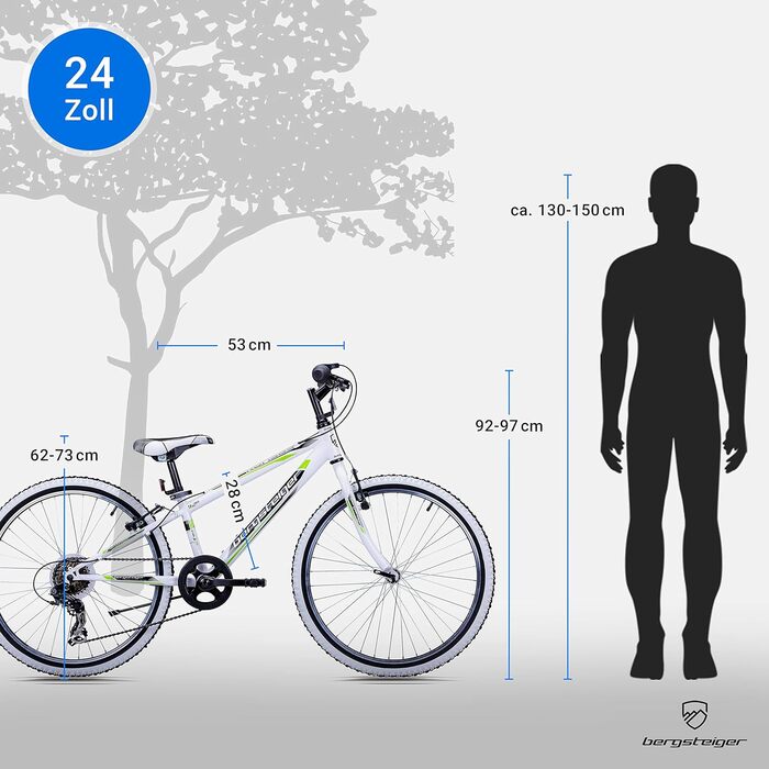 Дитячий велосипед 24 дюйми, підходить для 6, 7, 8, 9, 10, 11 років, 6-швидкісна коробка передач, гірський велосипед з білими шинами, велосипед для хлопчиків, велосипед для дівчаток, 24 дюйми глибокого чорного кольору, 20