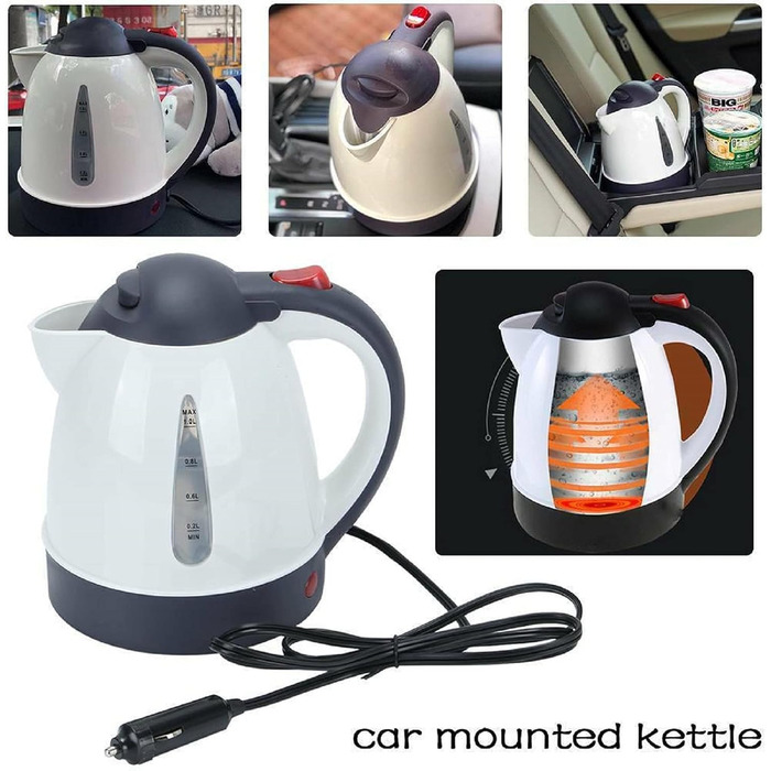 Автомобільний чайник гарячий чайник чайник з нержавіючої сталі 150 Вт чайник з підігрівом води 1л для пиття кави або дитячого харч