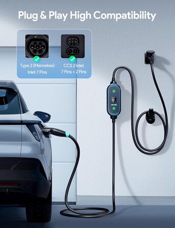 КВт, зарядний кабель для зарядного пристрою для електромобілів тип 2, зарядний кабель CEE 16A до типу 2, зарядний пристрій 7.5M 11