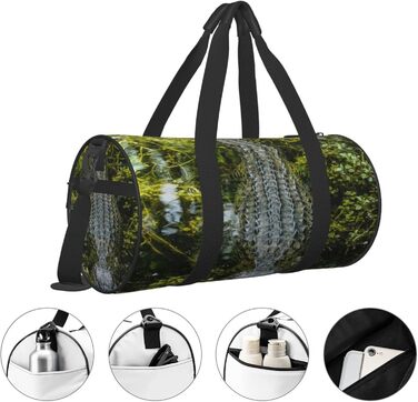 Дорожня сумка-циліндр з крокодилячим принтом, спортивна сумка для чоловіків та жінок, сумка-мішок, спортивна дорожня сумка