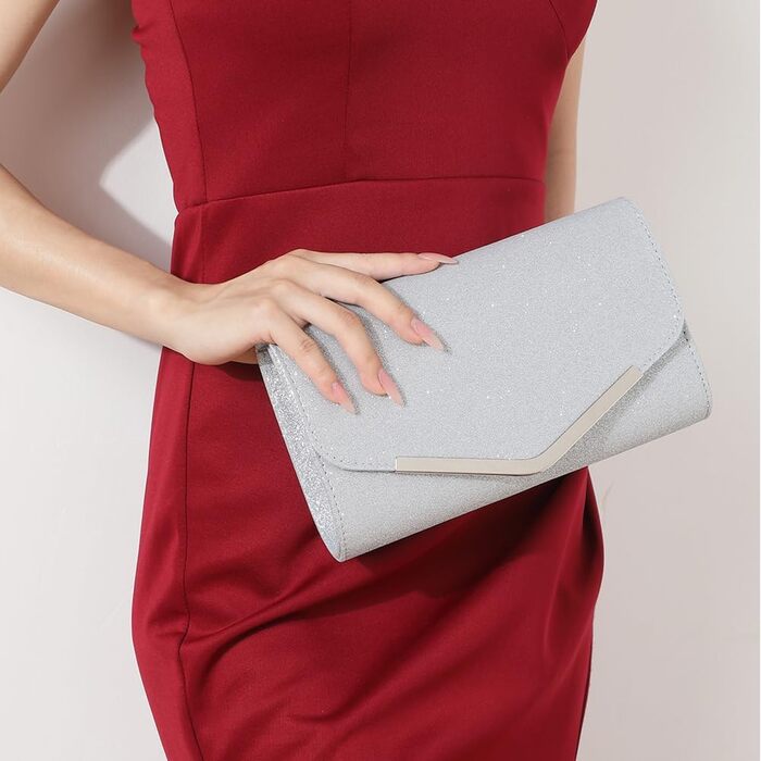 Жіноче блискуче клатч, елегантна вечірня сумочка зі знімним ланцюжком. Весільна сумочка через плече, кросбоді, для святкових заходів, банкетів, вечірок. Білий колір.