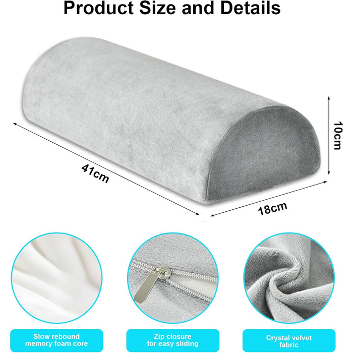 Подушка для підтримки колін та ніг, наколінник з піни з ефектом пам&39яті, серповидної форми для сну на боці та спині, полегшує біль у спині та стегнах, ідеально підходить для гарного нічного сну