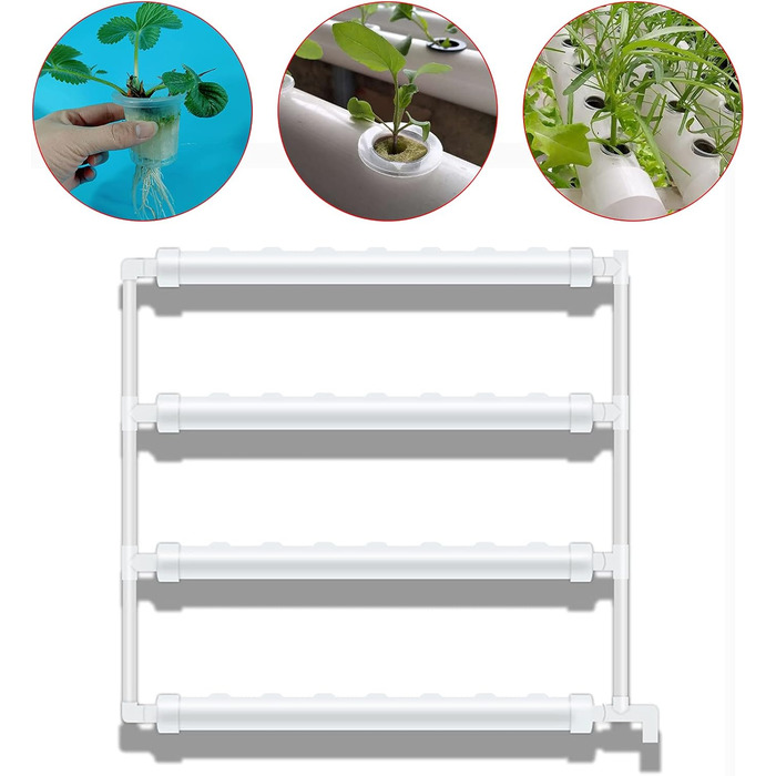 Настінна система гідропонічного вирощування з 36 точками посадки 4-шарова система гідропонічного вирощування Шланги для безґрунтового вирощування з потовщеним зєднаннямВодяний насос (36 точок посадки)