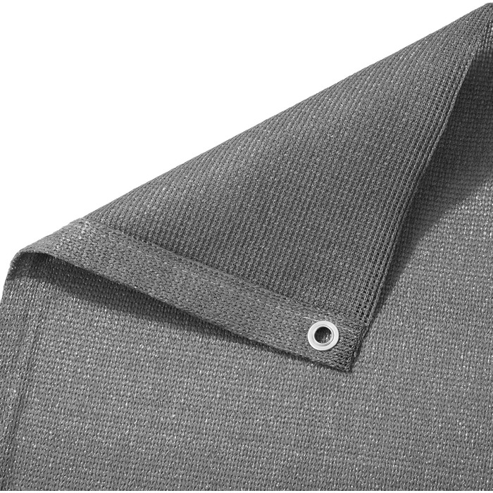 Всепогодна ширма для балкону, садова ширма для забезпечення конфіденційності, садова перегородка, ширма для тераси, вітрозахисна, брезент з люверсами для балконних поручнів, ширма для огорожі, обрамлення балкону - біло-сіра в смужку, 75 см сірого кольору 