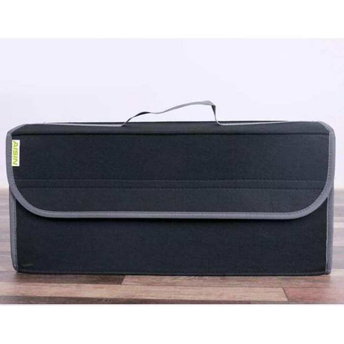 Органайзер для багажника автомобіля з кришкою, складний органайзер для інструментів та речей, чорний