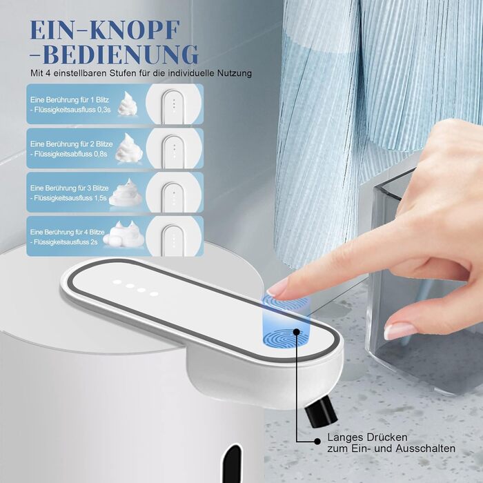 Автоматичний дозатор мила, настінний електричний безконтактний сенсорний дозатор мила HOHAOO 400 мл для кухні, офісу, школи, готел