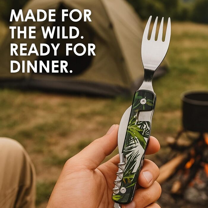 Багатофункціональні столові прибори Akinod 13х25, алюміній, синє дзеркальне покриття