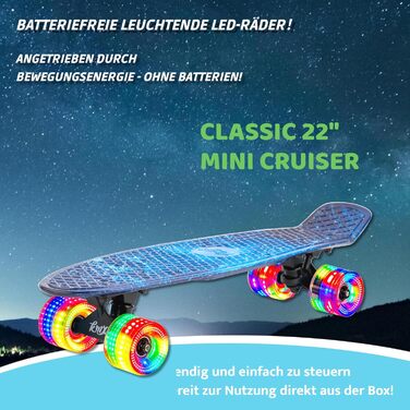 Дошка Arrow Board - скейтборд 22, 27, 31 дюймів, скейтборди серії KMX, підходять для початківців, дітей та підлітків, ідеально підходять для круїзу та базових трюків, подарунковий набір 22 Galaxy у класичному стилі