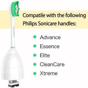 Змінні насадки для зубних щіток Aoremon для Philips Sonicare E-Series HX7022/66, 6 шт. , підходять для електричної зубної щітки Sonicare Essence, Xtreme, Elite, Advance і CleanCare з гігієнічним ковпачком