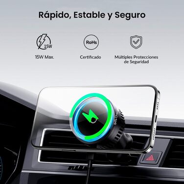 Магнітний автомобільний тримач для мобільного телефону Baseus MagPro 15W (чорний)