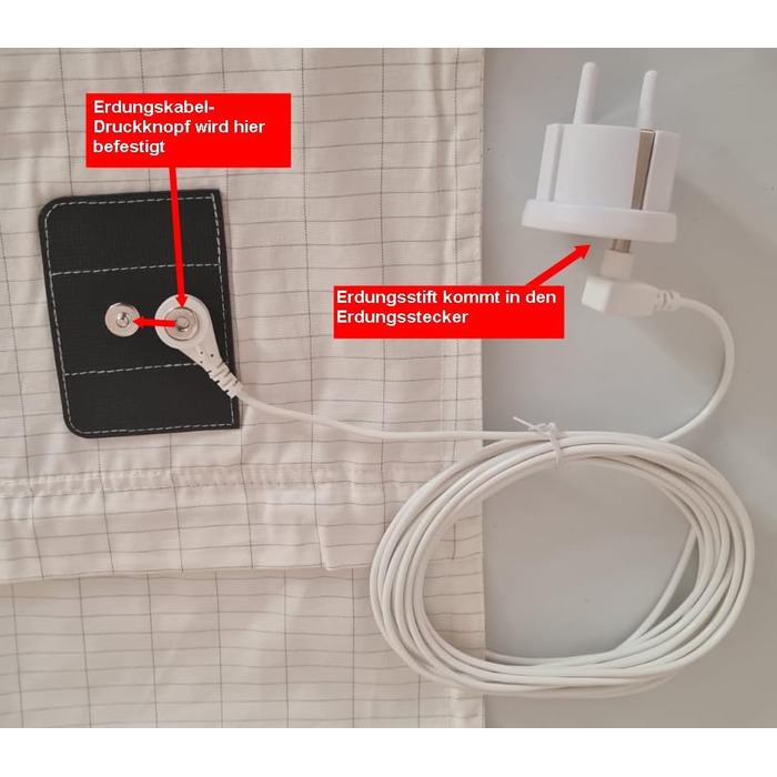 Спальний мішок 100x210 см - для заземлення тіла - вкл. кабель заземлення та штекер заземлення - 3 вміст срібної нитки та 97 бавовни