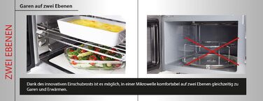 КАСО MG20 Керамічне меню 2-в-1 Мікрохвильова піч з грилем Керамічна основа та решітка для гриля на 2 рівні, гриль 900 Вт, 1000 Вт, 20 л, нержавіюча сталь, дзеркальна 20 літрів