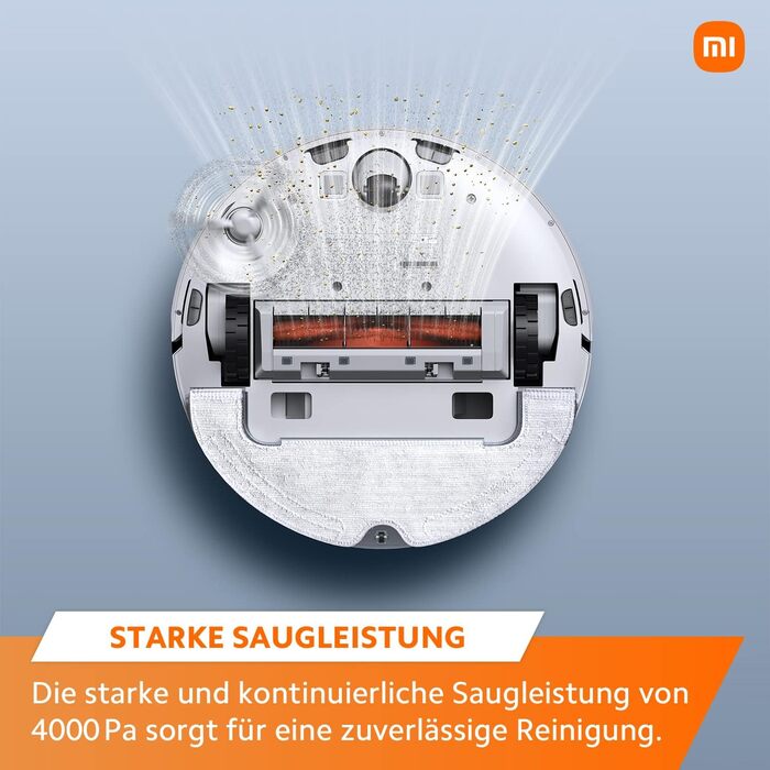 Робот-пилосос з автоматичною станцією всмоктування та функцією протирання, 4000 Па, час роботи до 180 хв, 2,5 л мішки для пилу, ро