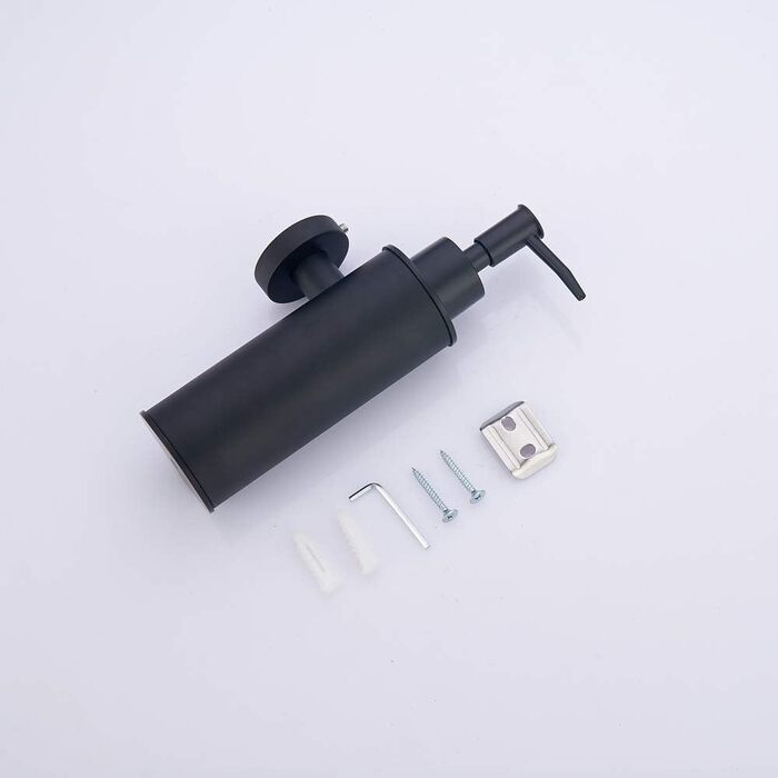 Настінний дозатор для мила з нержавіючої сталі 304 для декору (круглий, чорний)